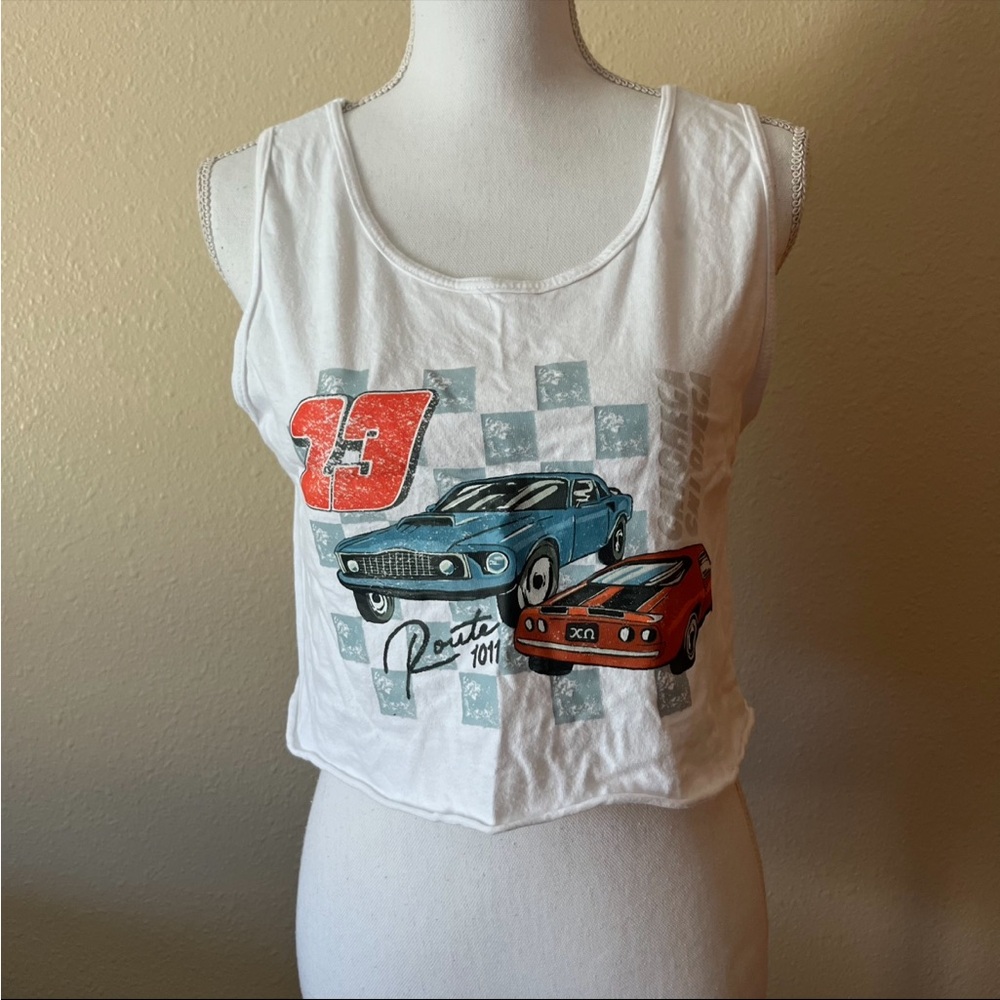 Comfort Colors Sorority Chi Omega White Graphic Tank Top Size Small